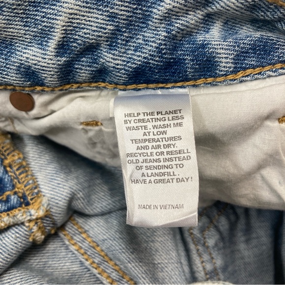 Pacsun Women’s 90’s Boyfriend Jeans Distressed Blue High Rise Relaxed Leg 32 - Picture 14 of 16